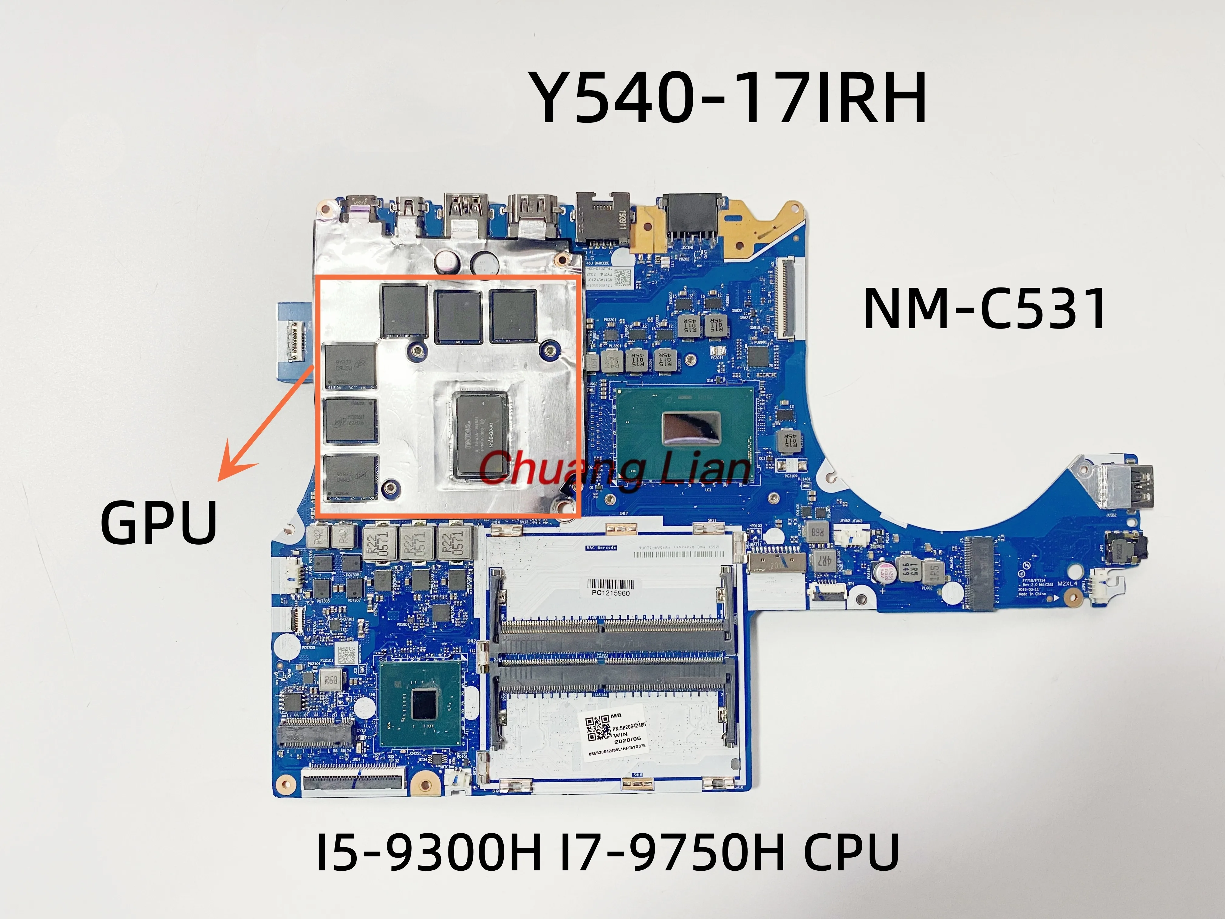 NM-C531 For Lenovo Legion Y540-17IRH Laptop Motherboard With I5-9300H ...
