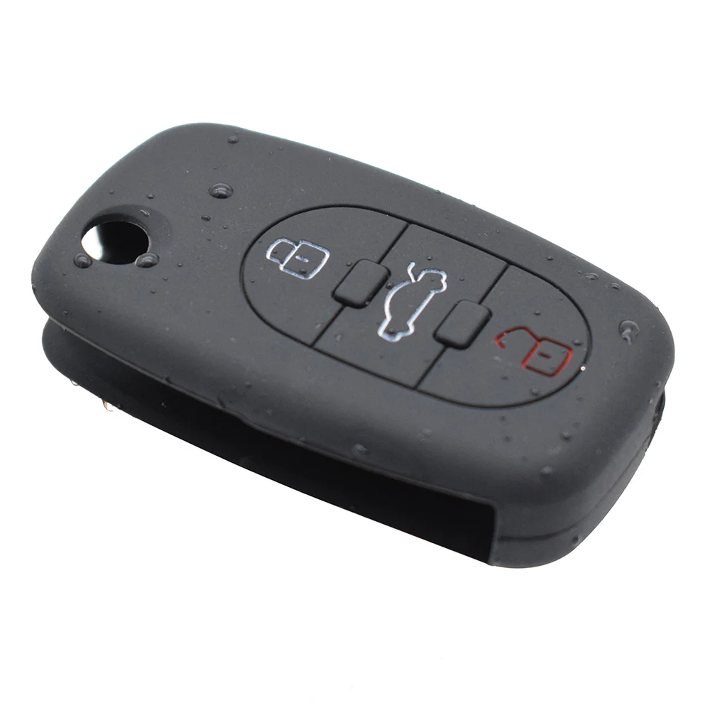 Silikon Schlüssel Fall Fob Für Audi A2 A3 S3 A4 S4 RS4 A6 S6 allroad A8 S8 TT Roadster Cabriolet 1997-2006 fernbedienung Schlüssel Abdeckung Shell – Detail 4