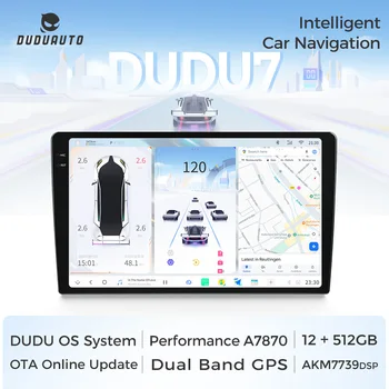 DUDUAUTO DUDU3 DUDU7 Radio de coche universal de 2 DIN de 9/9.5/10.1/10.36/11.5 pulgadas, 4+64GB 8+128GB, GPS de doble banda, Android 13, CarPlay inalámbrico, Android Auto, pantalla táctil 2K HD, unidad principal con 4G WIFI, BT, DSP, RDS, soporte para paneo 360°, controles en el volante, envío a la UE. 1