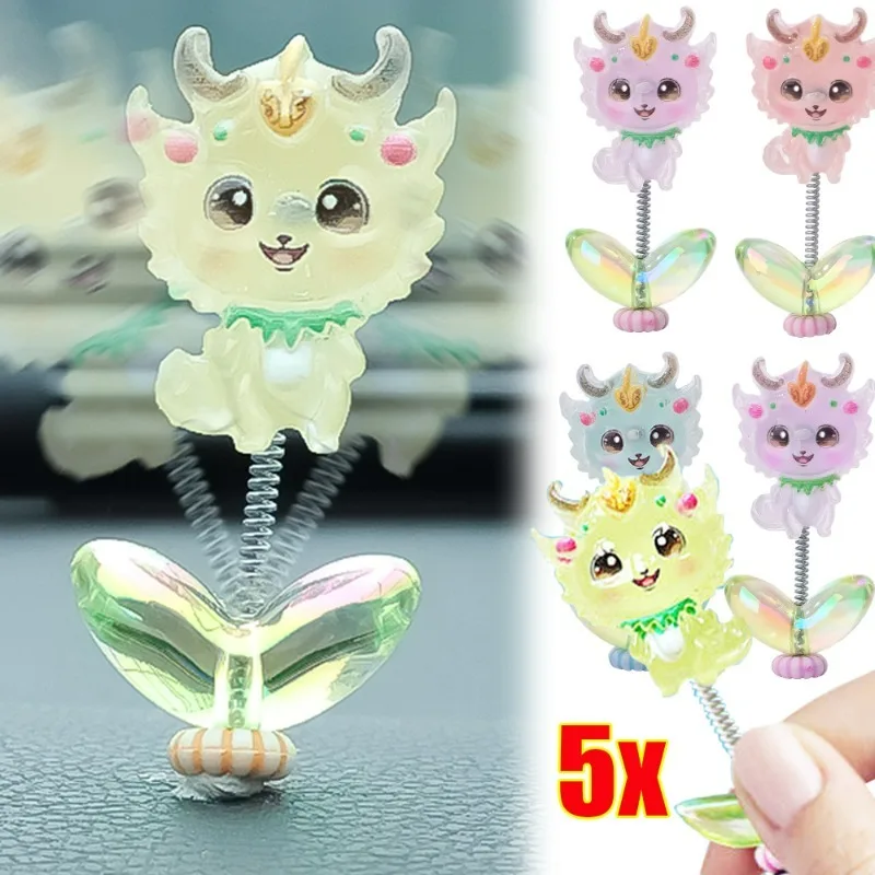 

Car Shaking Head Dragon Baby Ornaments Car Dashboard Center Console Cute Cartoon Pendant Car Interior Dragon Year DIY Decoration