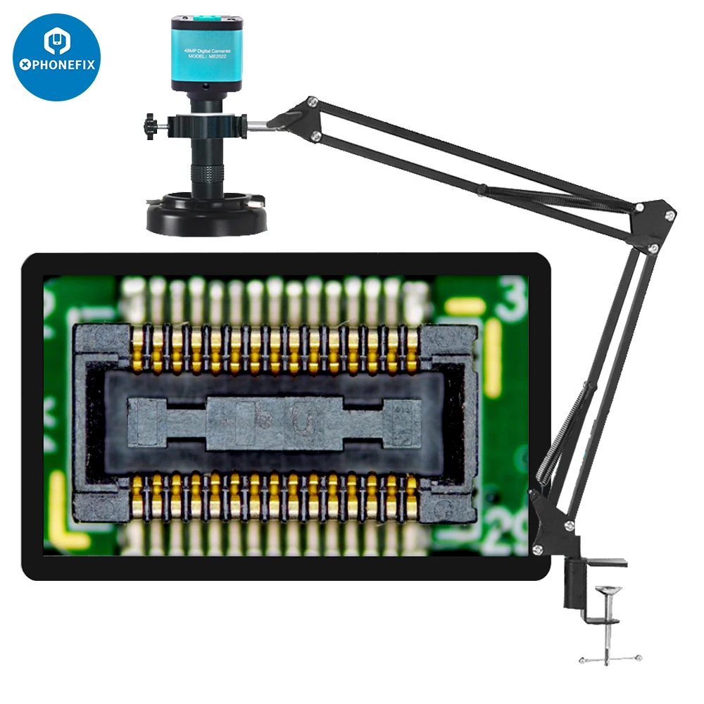 

Промышленный видеомикроскоп 48 МП, 4K, 1080P, HDMI, VGA, USB, 130-кратный зум, C-образный объектив, пульт дистанционного управления, инструменты для ремонта и пайки