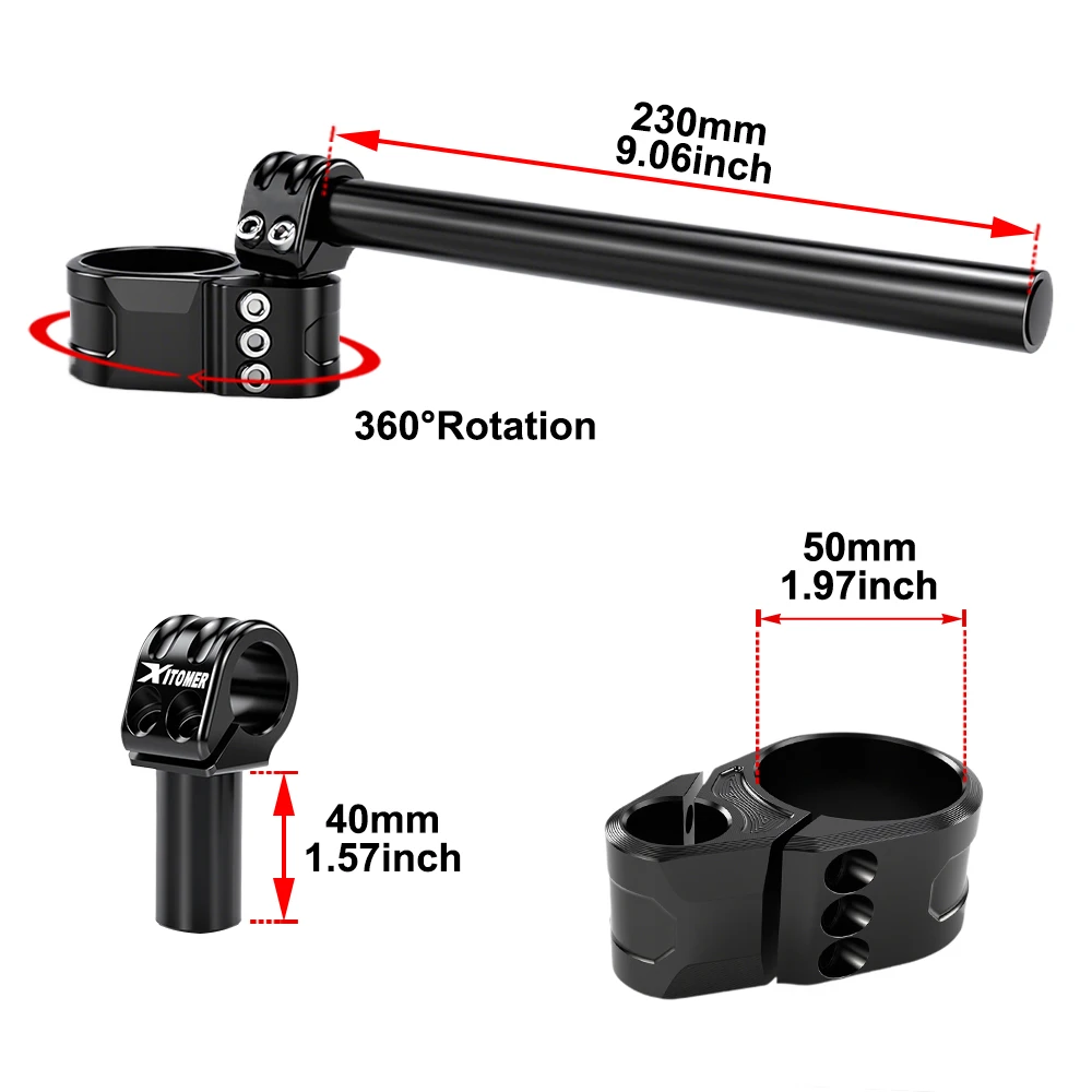 Adjustable Handlebar CNC Clip-On Handle Bar Raiser Universal Fit