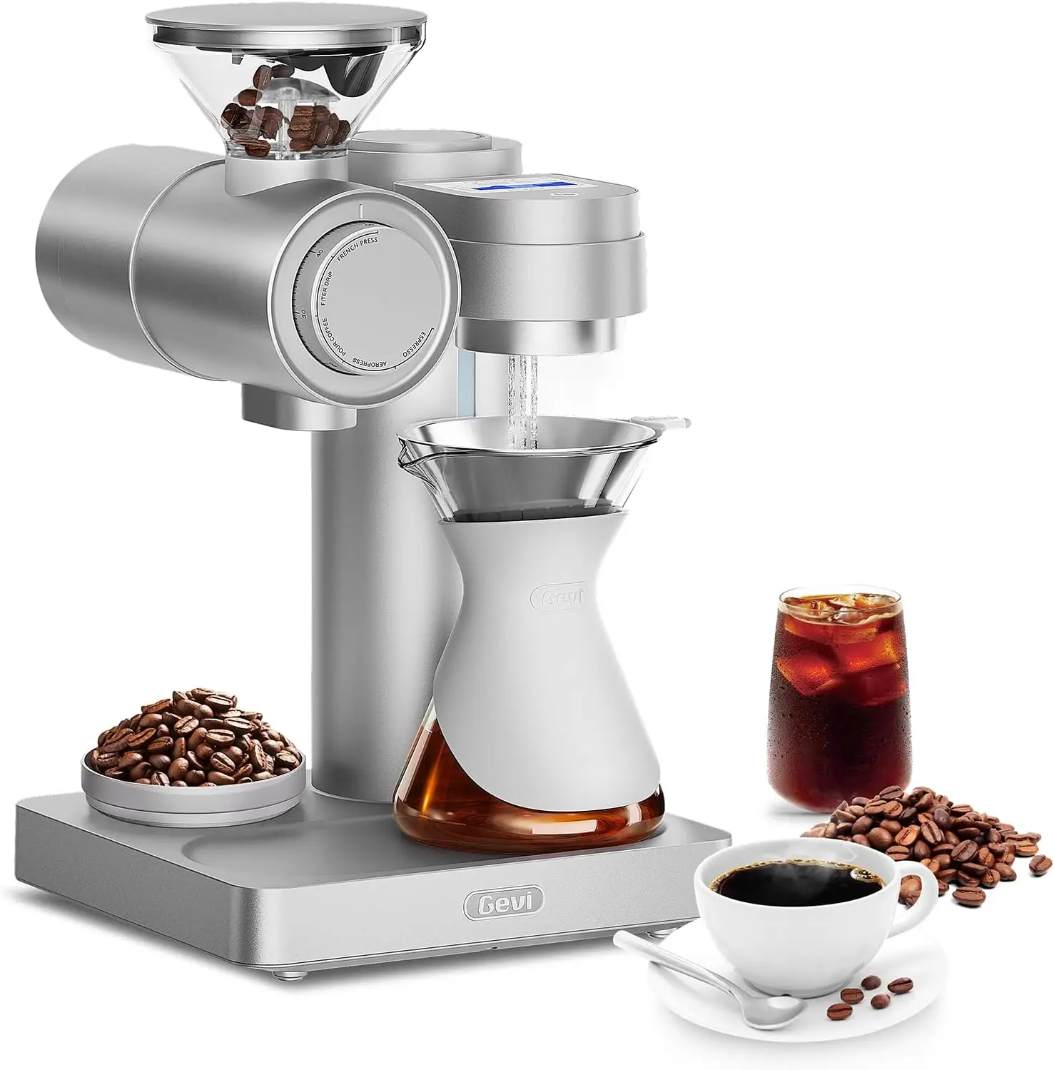Professional Barista Coffee Machine Smart Pour-over Drip Coffee Maker Programmable Brew & Spin Speed 51 Precise Grind Settings