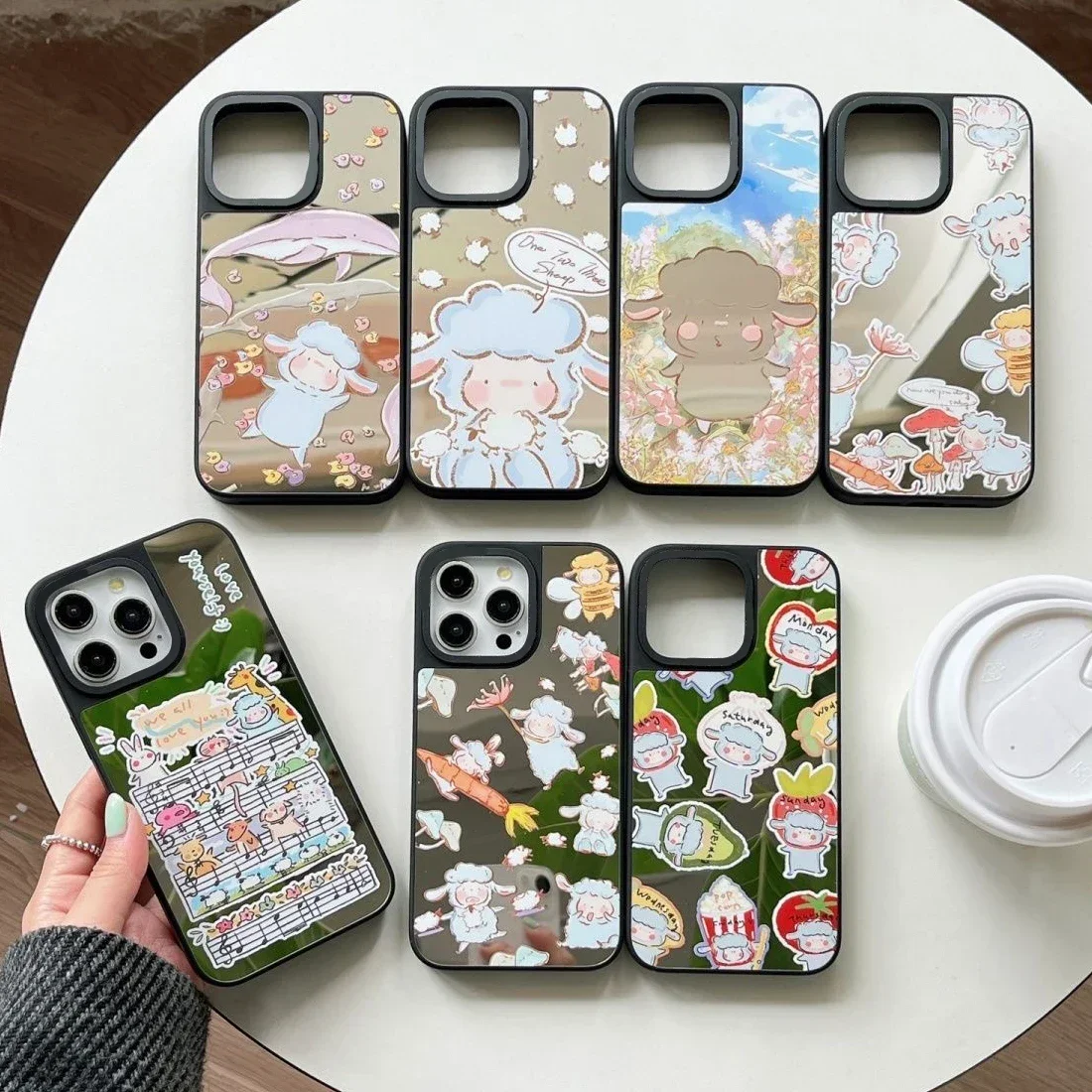 

MagSafe Mirror Surface Cute Lamb Phone Case Cover for IPhone 11 12 13 14 15 Pro Max Case for IPhone 15 Pro Max
