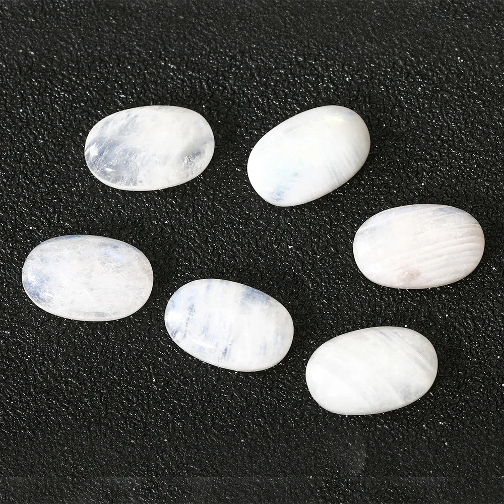 Natural Moonstone 6x6MM Round Cut Loose Stone with Blu Decoration Fashion DIY Creative Gemstone Jewelry Gift 10pcs/Set