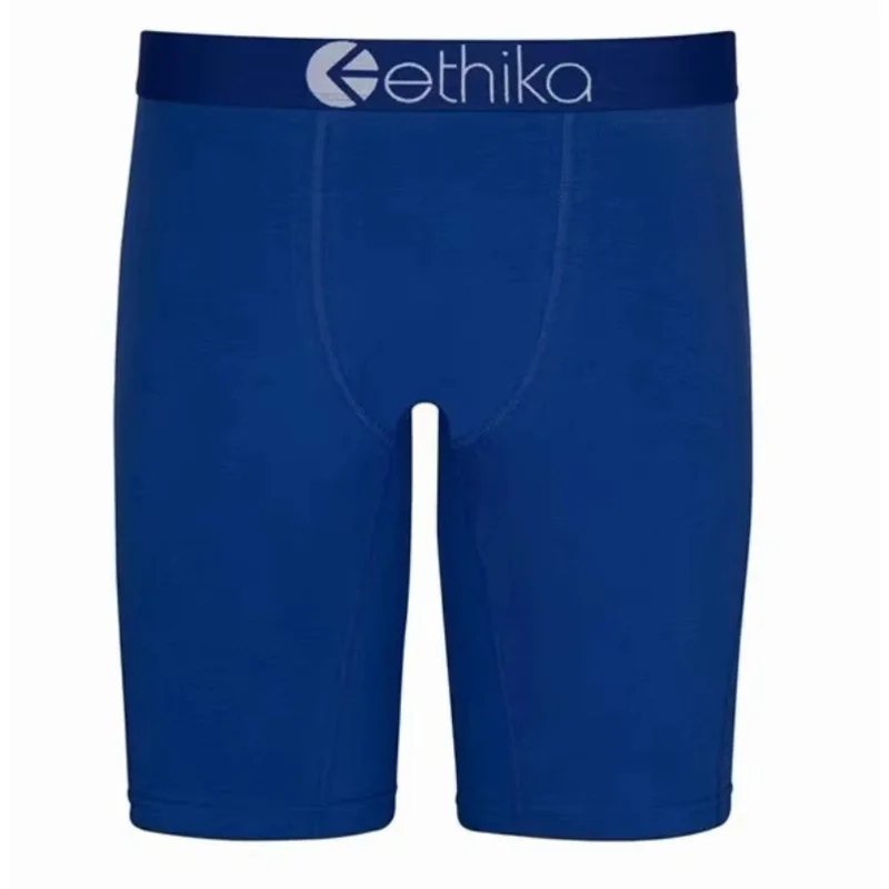 ETHIKA Mens Underwear Solid Color 100% Cotton Breathable Underware Casual Men Boxer Briefs Shorts Sweatpants Black Plus Size