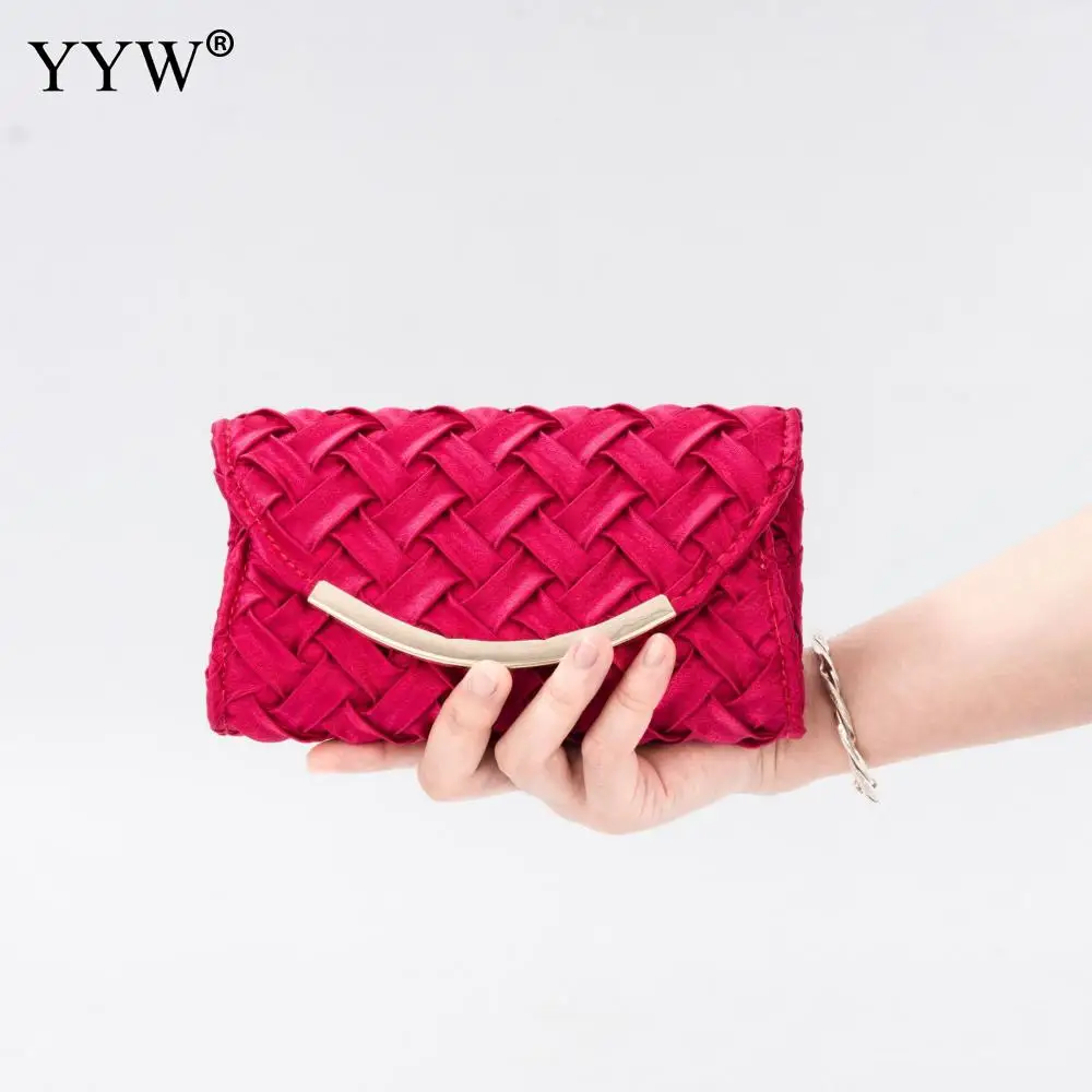 2023 New Women's Silk Hand-woven Hand-made Lock Handbags Flap Chain Shoulder Messenger Crochet Bag Dinner Party Clutch Bag