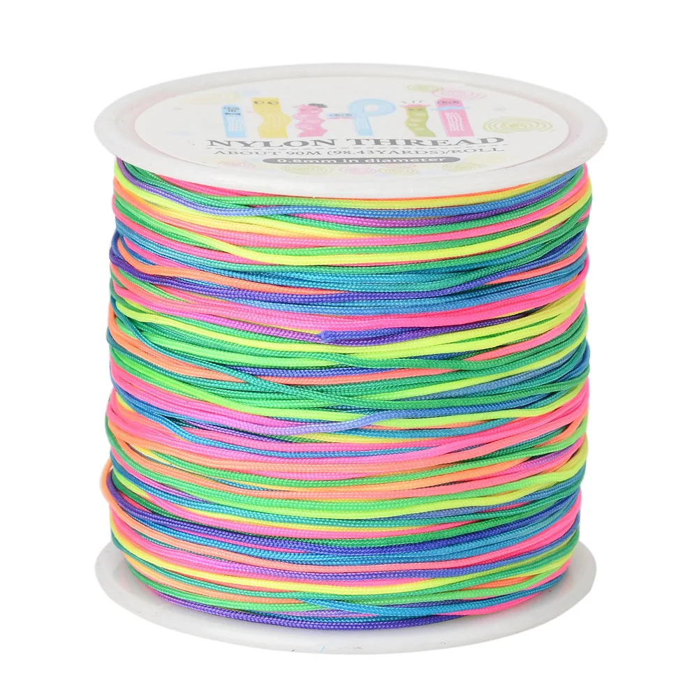 

90m/roll 0.8mm Nylon Thread Beading Braiding Cord Macrame Tassels String For DIY Tassels Bracelet Jewelry Making Accessories