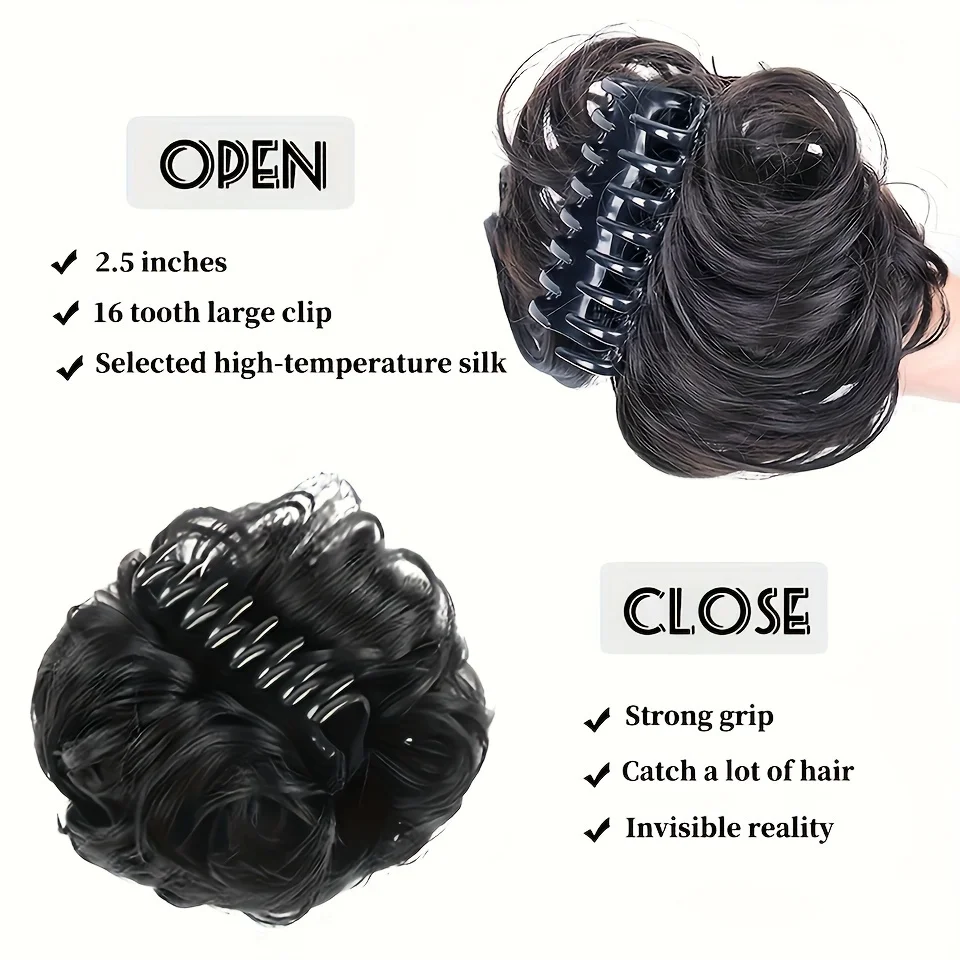 Synthetic Curly Hair Bun Extension for Women
