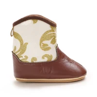 0-18M New Western Cowboy Rubber sole Non-SlipBoots Fashionable and Casual Infant/Toddler Mid length Boots Embroidered Baby Boots 5