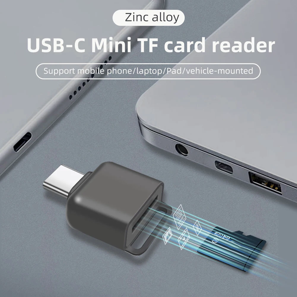 타입 C /TF 카드 리더 USB C-OTG 메모리 리더 아연 합금 삼성 갤럭시 노트 20 S21 S20 구글 픽셀용