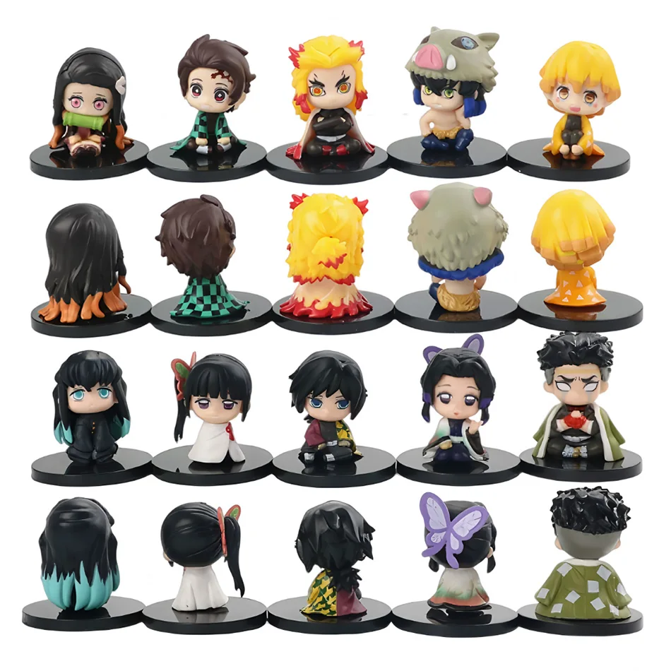 Dämon Sayaer Figur und Y Anime Dämonentöter: Kimetsu no Yaiba Q Version Shichiching Tanjiro Nidouzi Inosuke Zenizu PVC Ac Bodentemperaturfigur Modell Puppe – Detail 3