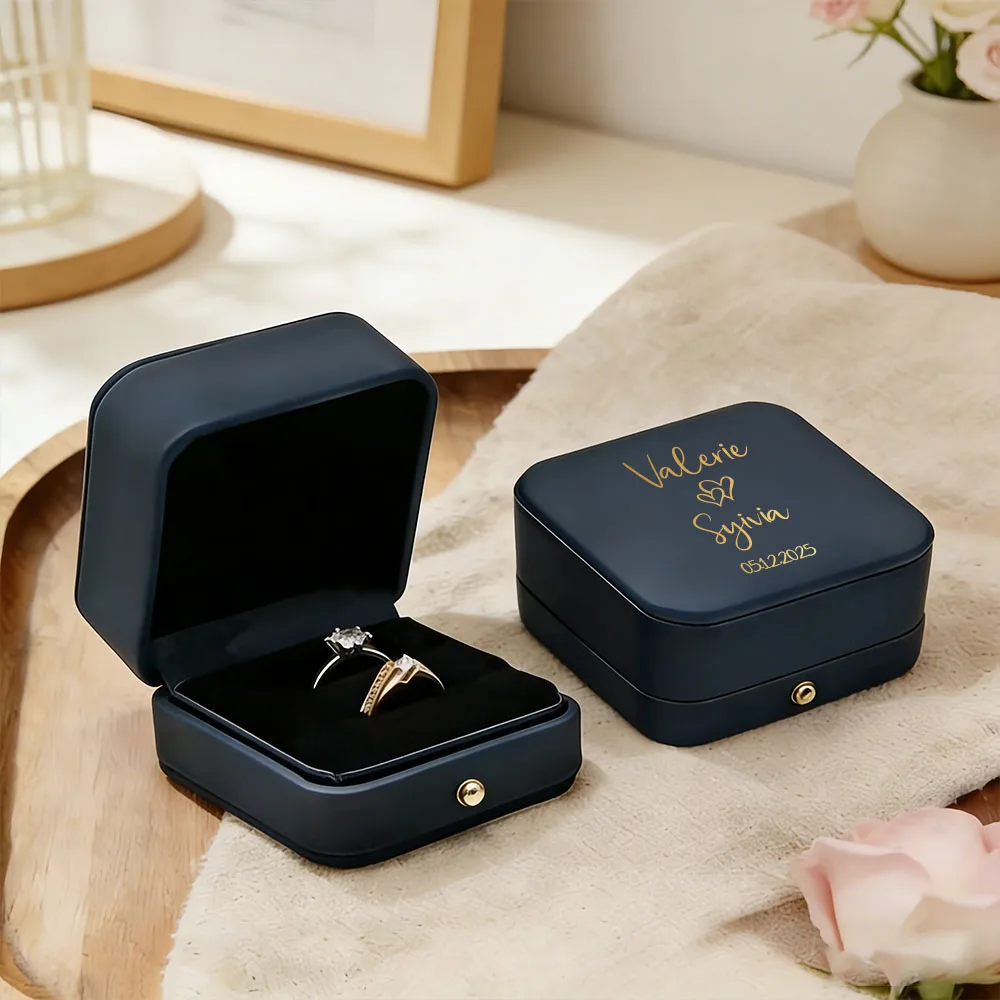 Customized Vintage Jewelry Box - Elegant Keepsake with Name and Date, Ideal