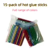 15-Pack Colorful Hot Glue Sticks, 7mm*100mm, Low Temp 70°C, Complete Color Range, Essential for DIY Crafts 1