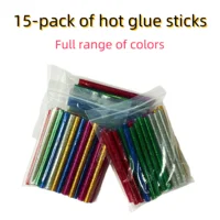 15-Pack Colorful Hot Glue Sticks, 7mm*100mm, Low Temp 70°C, Complete Color Range, Essential for DIY Crafts 1