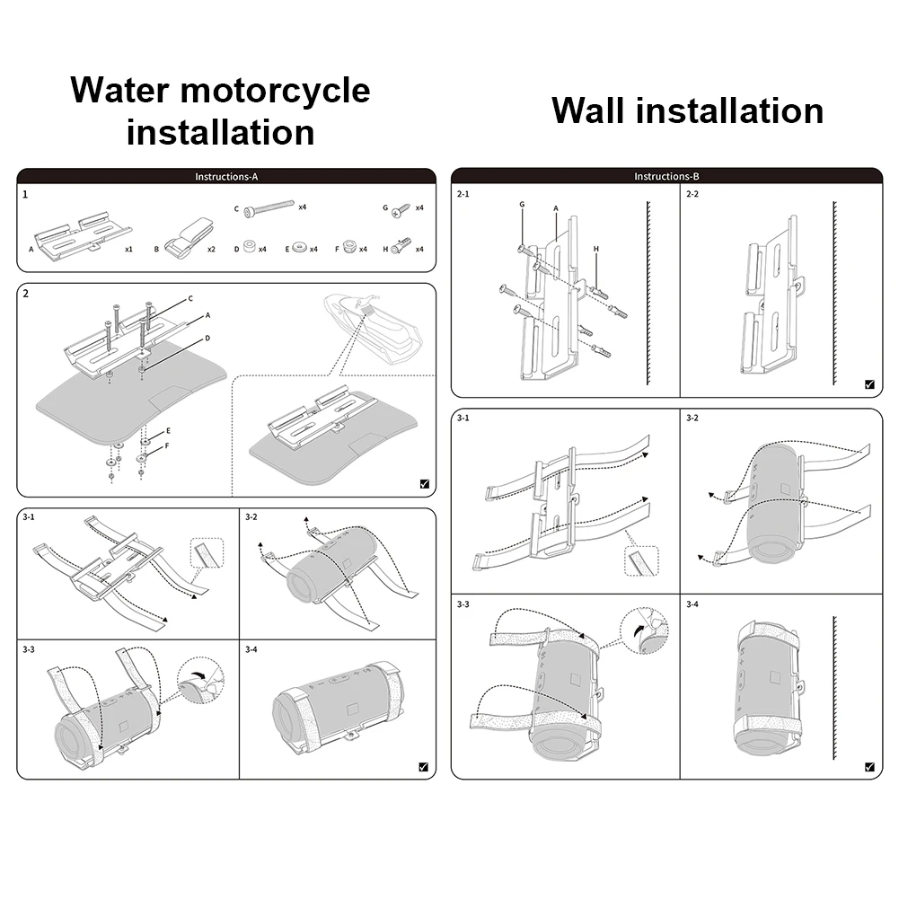 Portable Speaker Holder Speaker Mount Speaker Attachment Wireless Speaker Straps Mount for JBL Charge 4/JBL Charge 5/JBL Flip 5