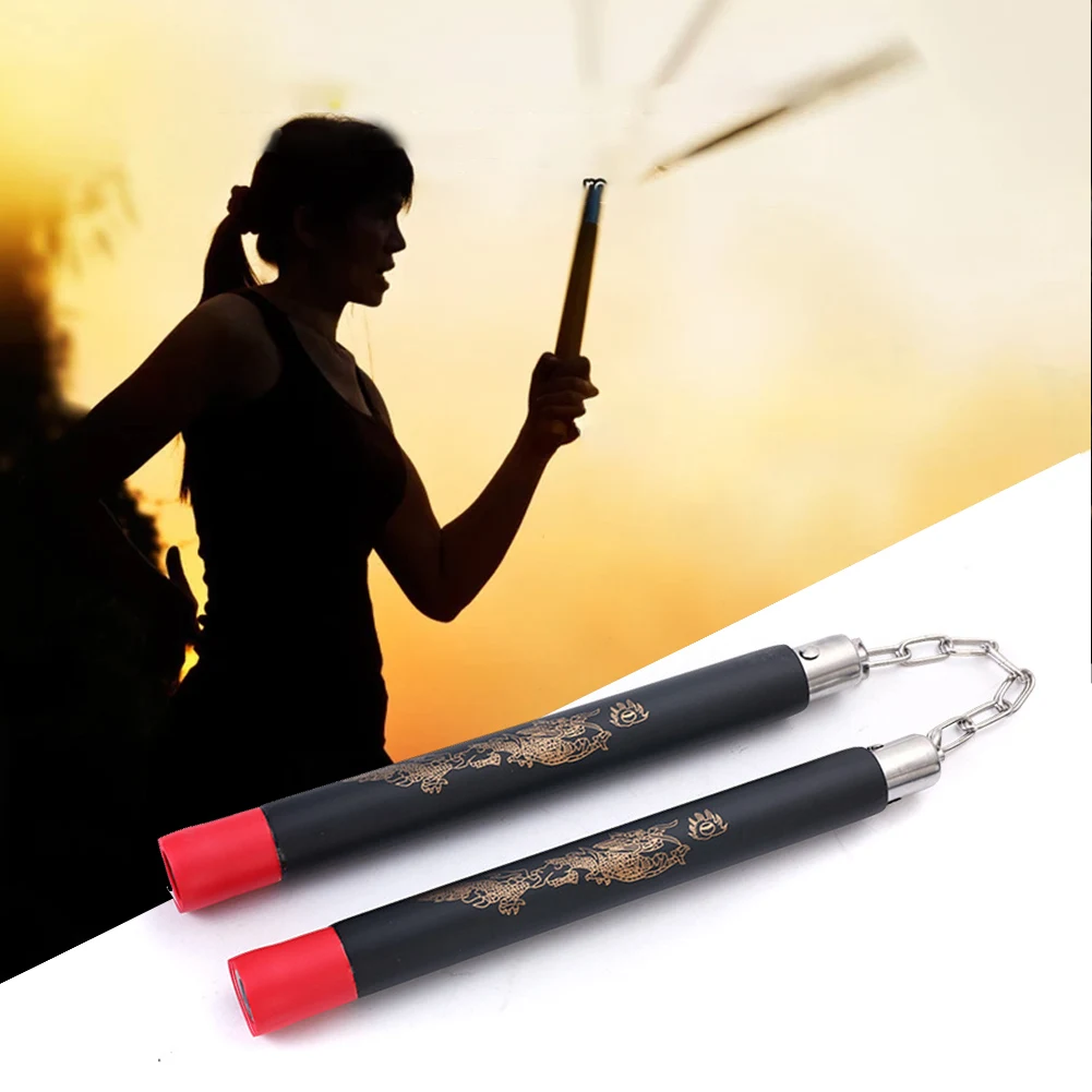 Fitness Nunchakus with Chain Safe Foam Training Nunchucks Non Slip Practice Nunchaku Foam Training Sticks for Martial Arts