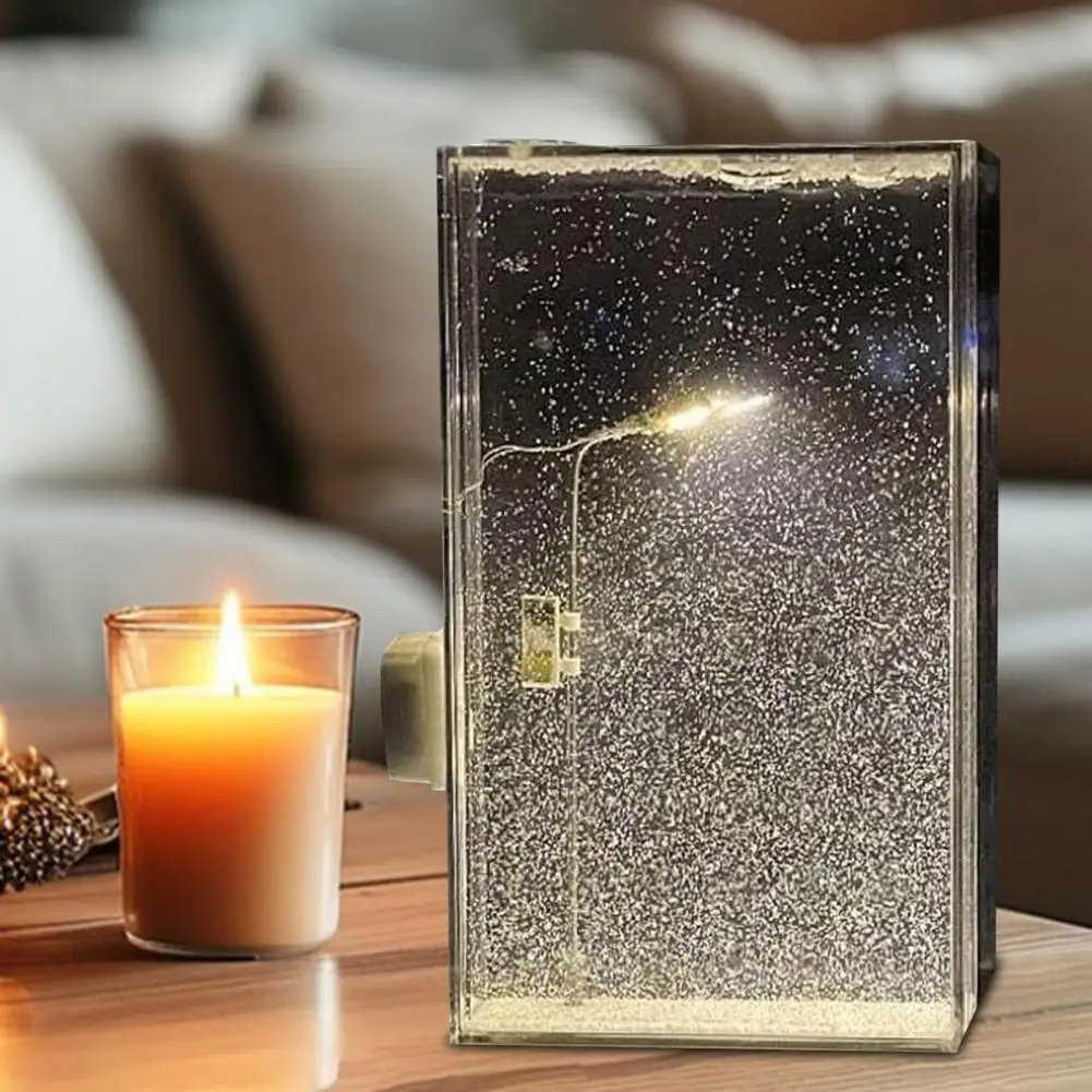 DIY Snow Scene Street Light Snowflake Lamp Kit Tabletop Self-Assembly Project DIY Snowy Scenery Night Light Gift for Friends