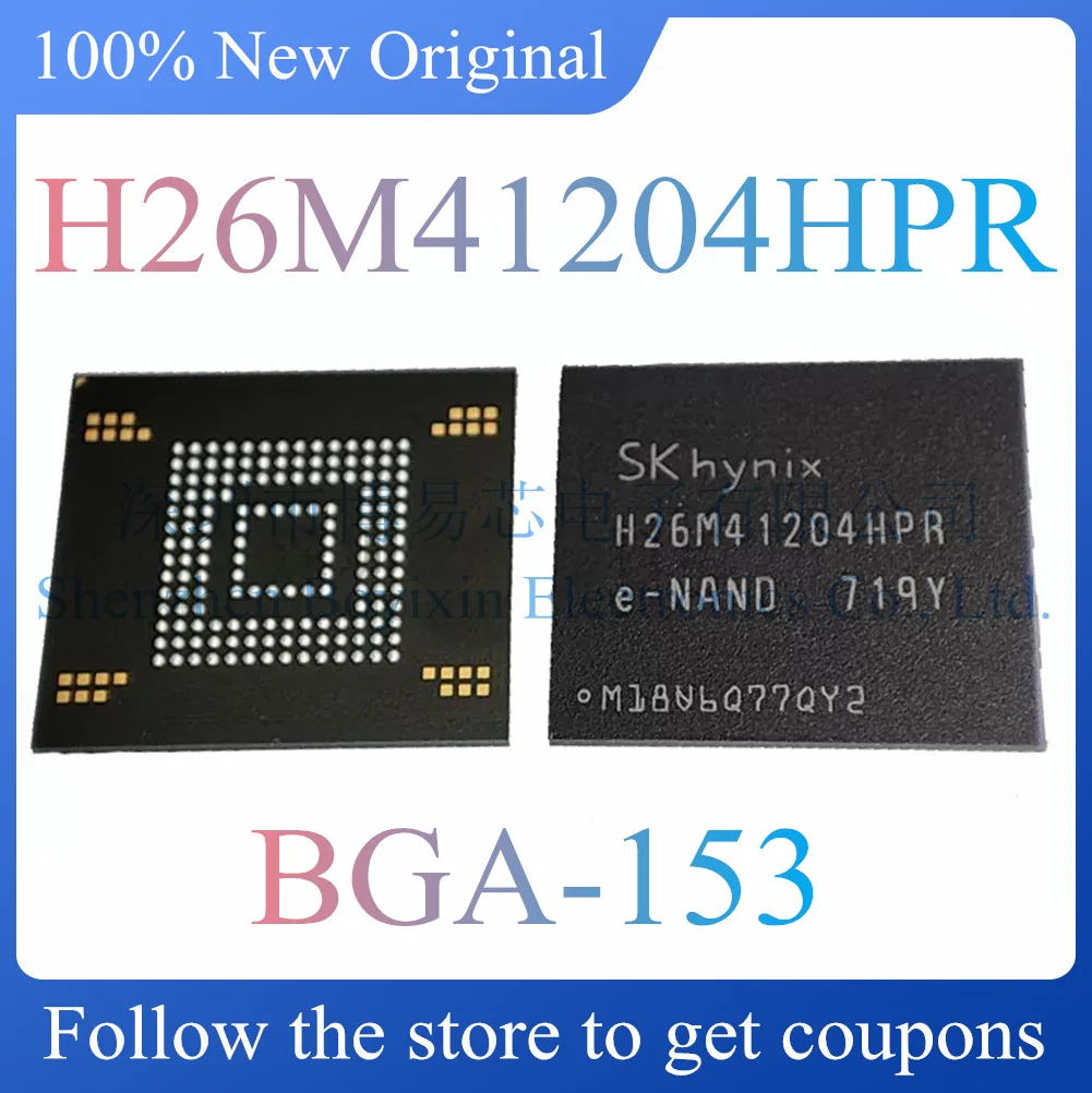 

NEW H26M41204HPR Original Genuine EMMC 8GB 5.1 Memory Chip. Package BGA-153