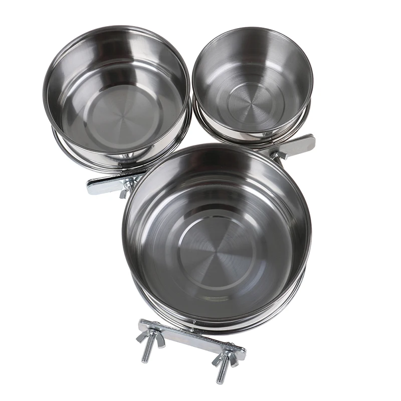 Pet Hanging Bowl Stainless Steel Dog &Cat Feeding Food Bird Water Dish Cage Bowl parrot feeding bowl,pet water feeder