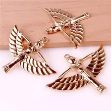 

5 pieces of angel wings 42 * 56 * 4mm Tibetan gold plated pendant antique jewelry DIY handcraft