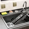 Aluminum Kitchen Storage Rack No-drill Sink Drain Rack Self-draining Sink Shelf Sponge Holder Dishcloth Towel Rack Filter Basket 6