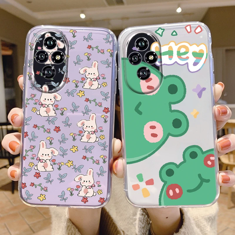 Transparent Flower Design Phone Case with Anti-Drop Silicone Bumper