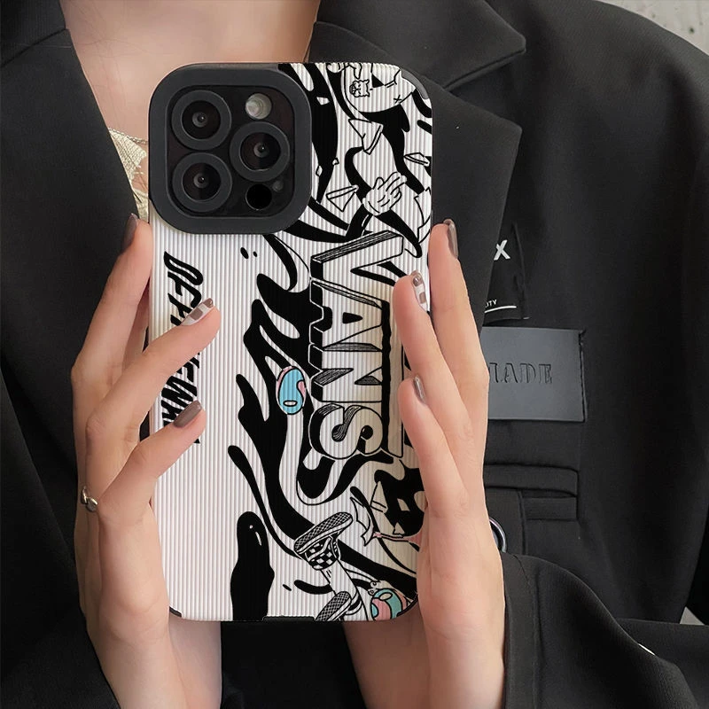 Tide Brand VANSS Graffiti Pattern Senior Soft Shell Street Style for iPhone 11 12 13 Pro Max X Xs Xsmax Xr Soft Funda Cover iphone 12 mini cover case