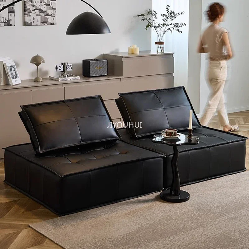 

Lazy Modular Single Sofa Bedrooms Lounge High Quality Living Room Foam Sponge Couch Black Ergonomic Sofa Inflavel Home Furniture
