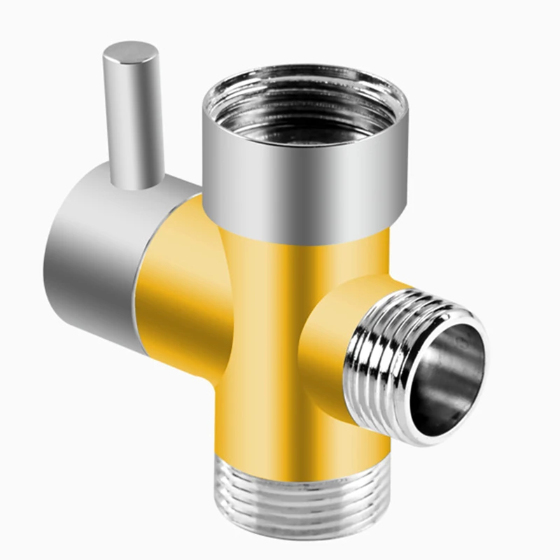 1Pc Bright Silver Brass 3-Way Shower Arm Adapter G1/2&rsquo; G3/4 Shower Diverter Valve For Fixed Bathroom Accessories diverter valve shower head diverter valve shower head adapter