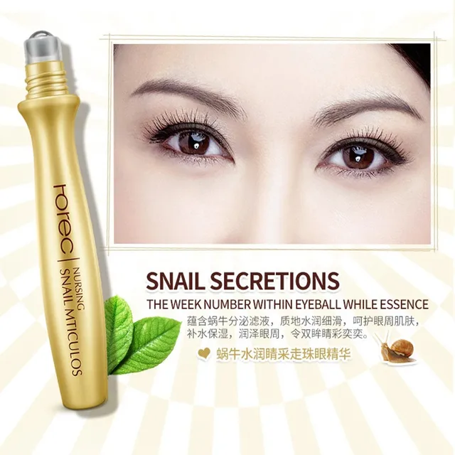 ROREC Eye Serum Firming Snail Essence for Eyes Cream Dark Circle Cream Snail Hyaluronic Acid Korean Cosmetics Skin Care 4