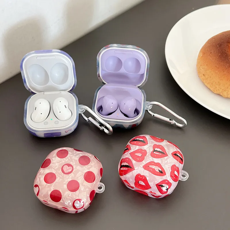 Cute Cartoon Soft Love Shell Per Samsung Galaxy Buds2/Buds Live/Buds Pro/Buds2 Pro Wireless Bluetooth Headset Cover Protettiva
