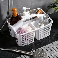 Plastic Shower Caddy Basket with Compartments Portable Cleaning Supply Storage Organizer with Handle for College Dorm Bathroom 1