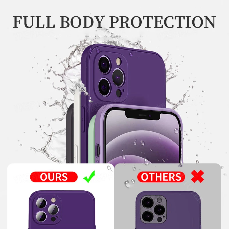 Soft Liquid Silicone Shockproof Case with Lens Protection