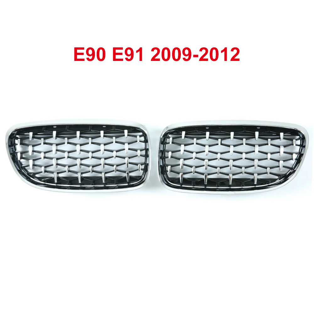 For BMW 3 Series E90 E91 2005-2007 Front Grill Grille Three-Colour Double  Line