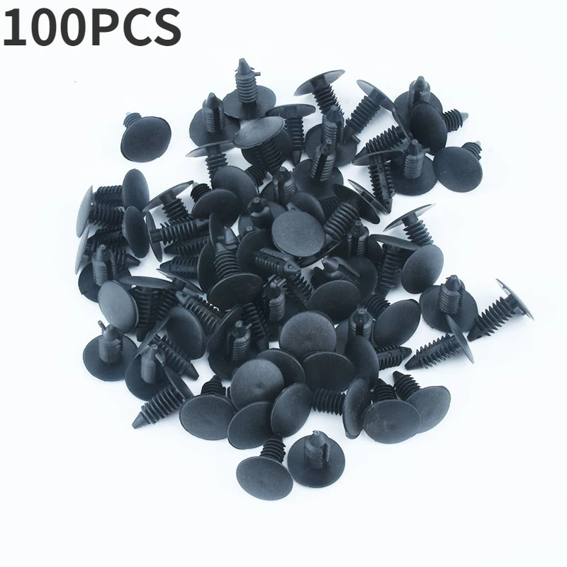 

100 шт. автомобильные крепежные зажимы для GM Ford Chrysler Buick 8 мм, автомобильные клипсы с отверстием, держатель крыла, пластиковые заклепки для Hyundai