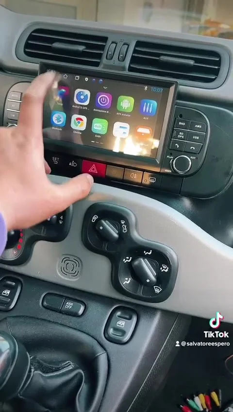 Ossuret Radio de Coche para Fiat Panda (2013-2020), 9 Pulgadas Android 14 Pantalla táctil 2 32GB navegación GPS con Carplay Android Auto WiFi Bluetooth Control del Volante TPMS OBD2 Dab
