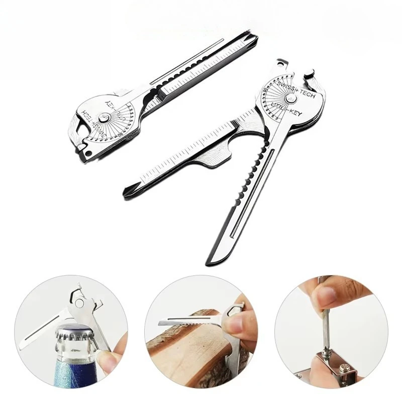 Portable Pocket Keychain Multitool - Keys Shape Ring Opener & Escape Tool