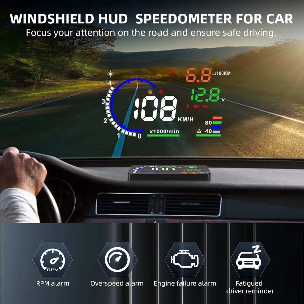 A8 5.5'' OBD2 EOBD HUD Car Head Up Display