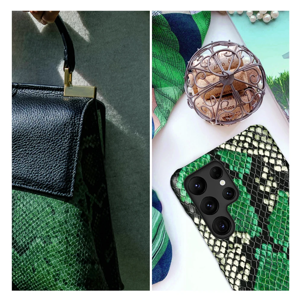 Luxury Genuine Cowhide Leather Cover Case for Samsung Galaxy S24 S22 S23 Ultra S21 FE S22 Plus Note 20 Ultra 10 A54 A55 A53 5G