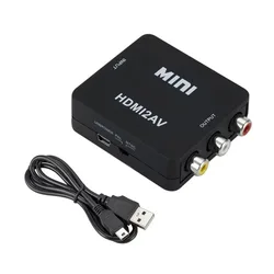 Advanced HDMI to AV Converter - HD Video Audio RCA Adapter with 1080P Support - HDTV - AV Converter (HDTV To AV Black)