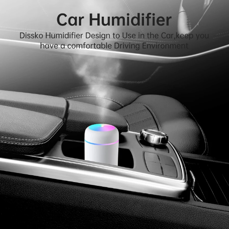 Cool Air Humidifier Portable Mini USB Aroma Diffuser With Cool Mist LED Light For Car Bedroom Home Humificador