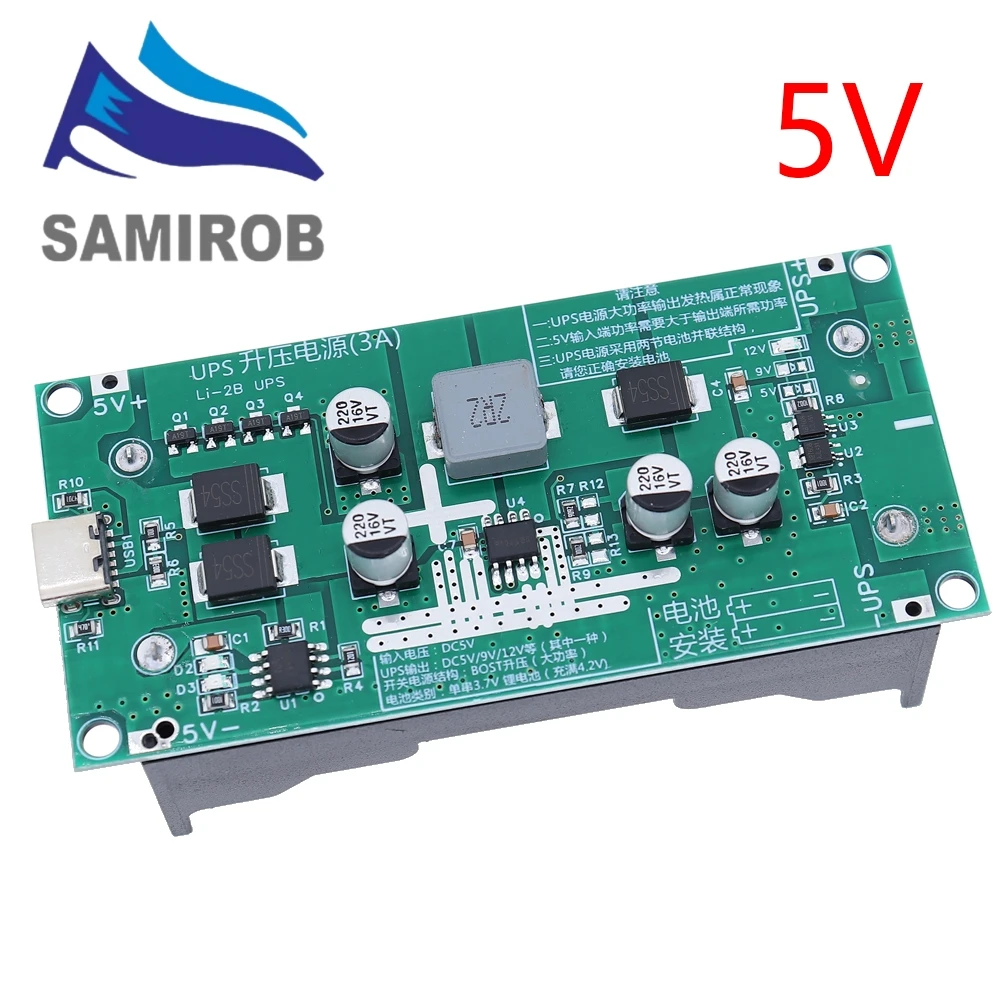 Lithium Battery Charger Type-C 15W 3A 18650 Lithium Battery Charger Module DC-DC Step Up Booster Fast Charge UPS Power Supply Converter 5V 9V 12V