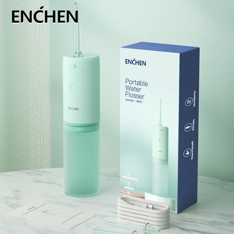 

ENCHEN Electric Water Flosser Mint3 Oral Irrigator Type-C 130ML Portable Dental Teeth Cleaner With 3 Modes IPX7L Waterproof