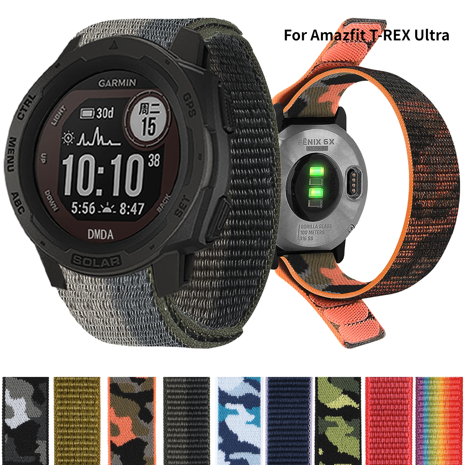 

Нейлоновый ремешок для Huami Amazfit T-REX Ultra, умный ремешок для часов, спортивный Браслет Для Xiaomi Amazfit T Rex Ultra