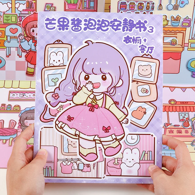 3 Sheets/book Kawaii Cartoon Stickers Hand Account Decorative Journal notebook handmade Adhesive Diy Diary Album Craft Supplies