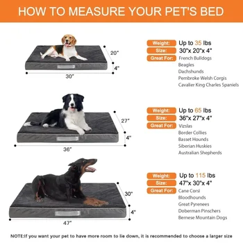 Dog Bed for Extra Large Dogs Waterproof Thick Dog Beds Big Orthopedic Dog Beds with Removable Double Layer Washable 5