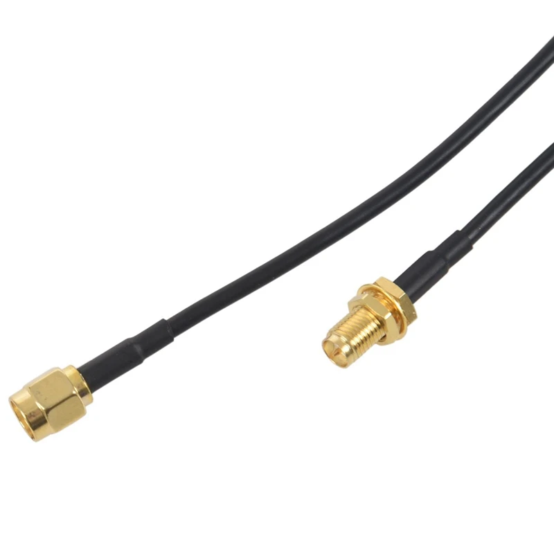 2X WIFI Antenna Extension Cable RP-SMA Male To RP-SMA Female RF Connector Adapter RG174 2M