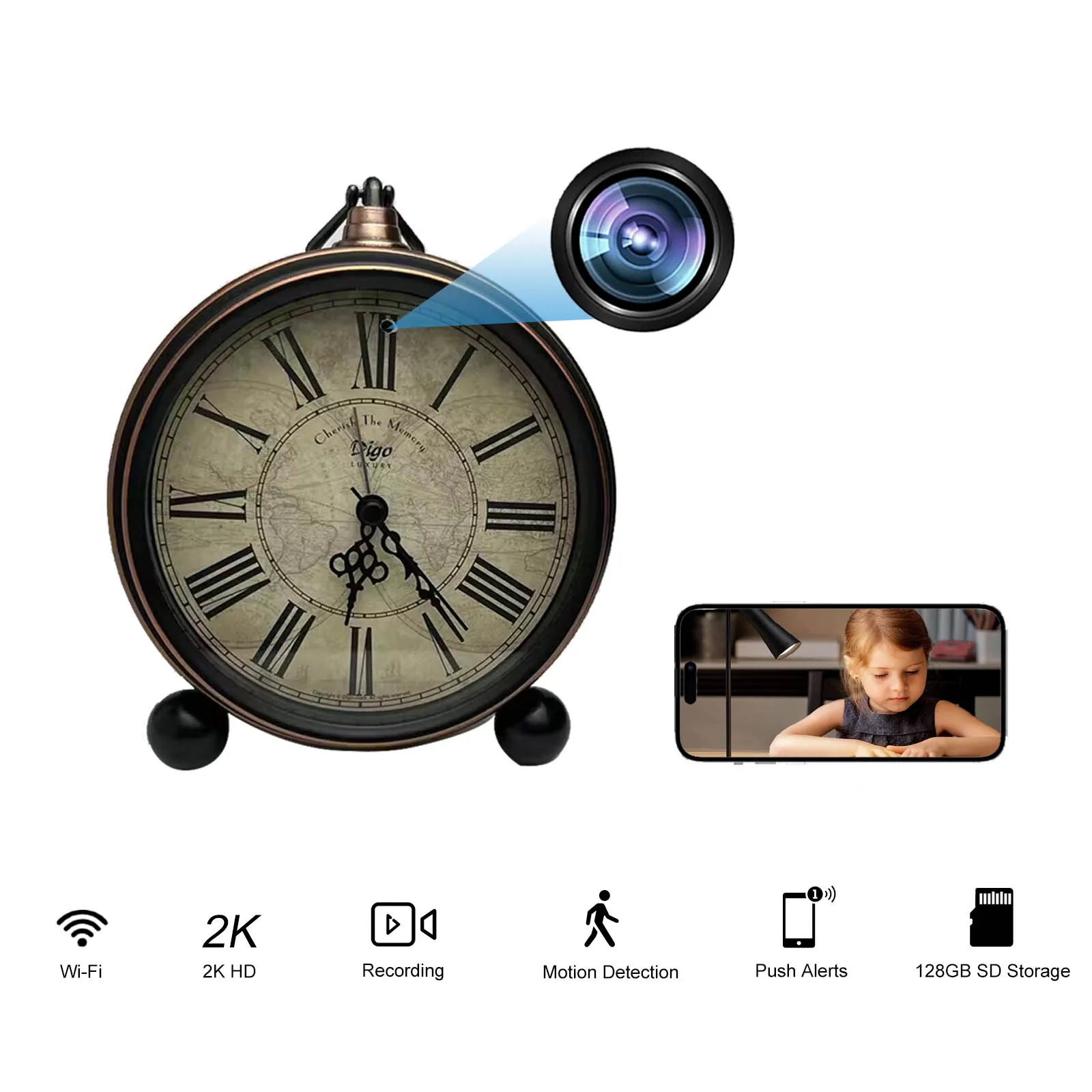 4K HD WiFi Mini Camera with Remote View, Motion Detection for Home Security & Surveillance, Small Nanny Cam for indoor with APP 1