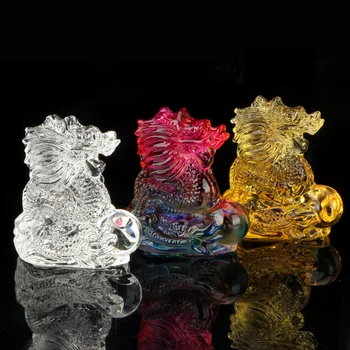 Creative New Dragon Figurine Glass Ornaments Crystal Dragon Wealth Attracting Ornament Craft Home Feng Shui Decor Gifts 2024 1